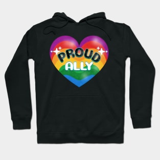 PRIDE Month Proud Ally Rainbow Pride Heart Hoodie